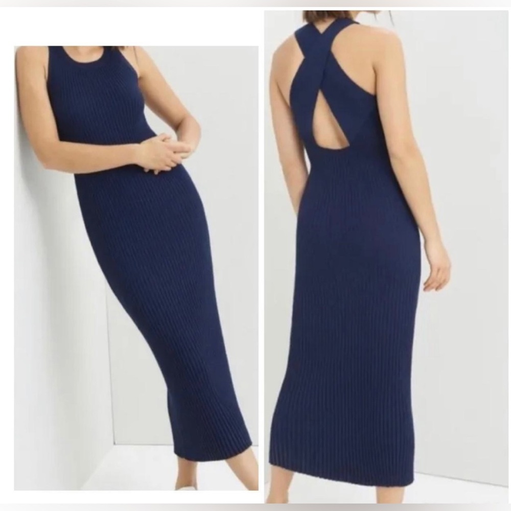 Saturday Sunday by Anthropologie Elle Knit Maxi Dress Criss Cross Back Dress